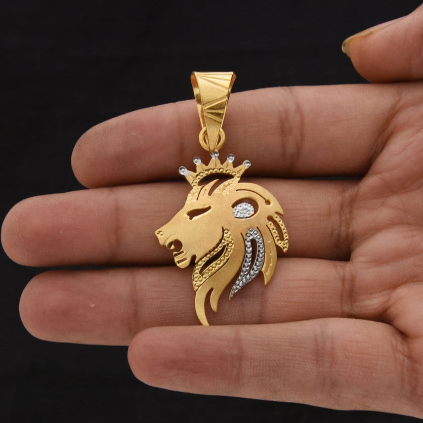 1 Gram Gold Plated Lion Decorative Design Best Quality Pendant for Men - Style B328 - AmazingBaba