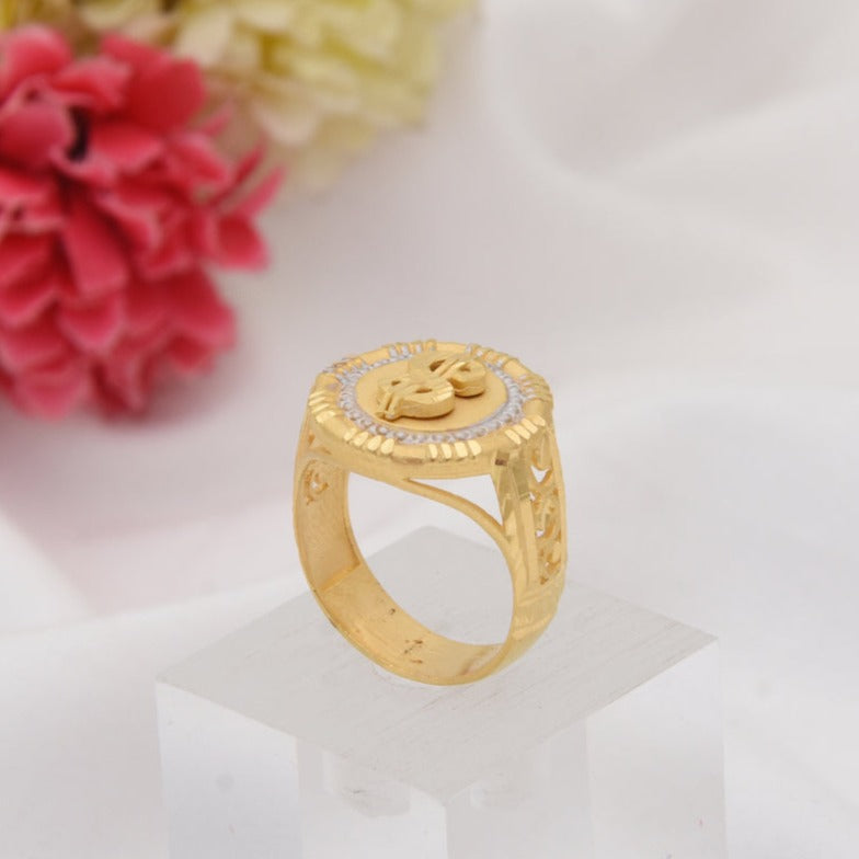 1 Gram Gold Plated Dollar Cool Design Superior Quality Ring for Men - Style B436 - AmazingBaba