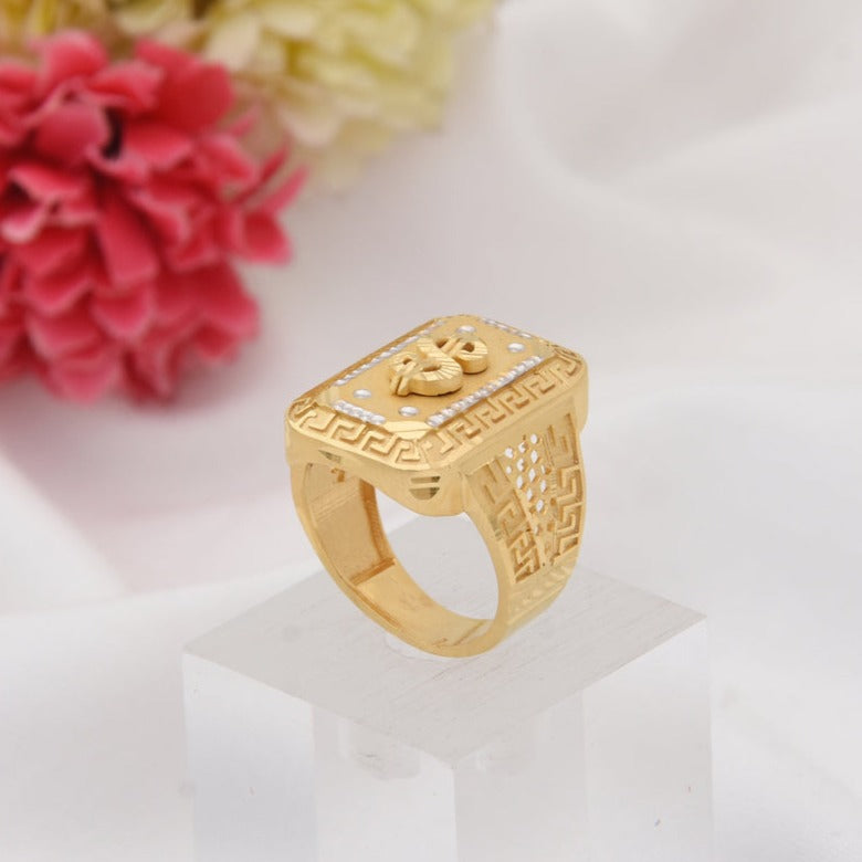 1 Gram Gold Plated Dollar Dainty Design Best Quality Ring for Men - Style B431 - AmazingBaba