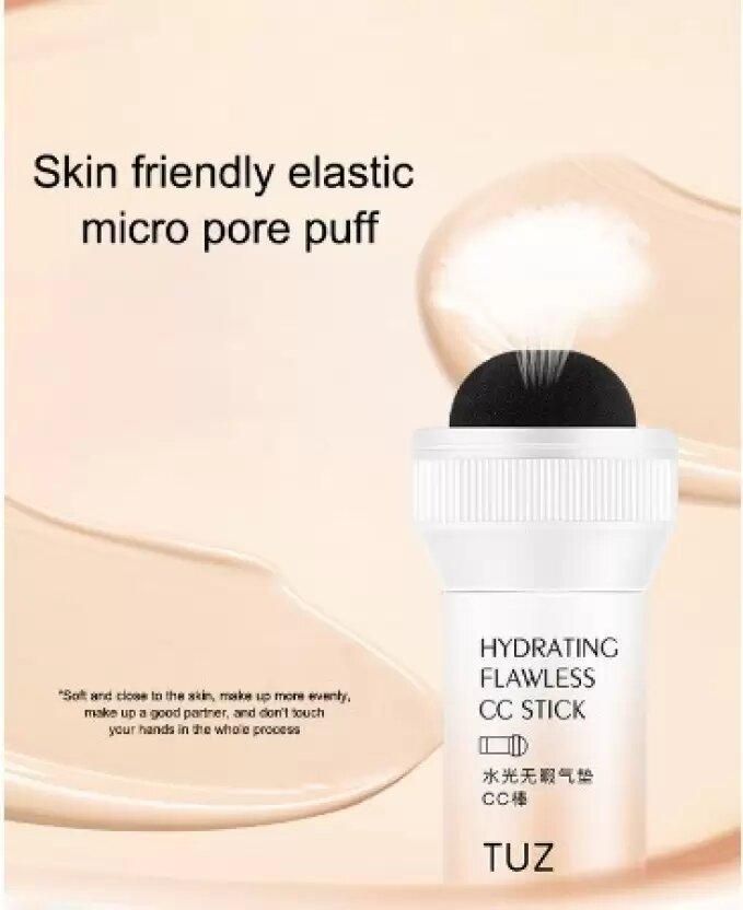 Cream Stick With Soft Puff Hydrating Flawless Full Coverage Foundation - AmazingBaba