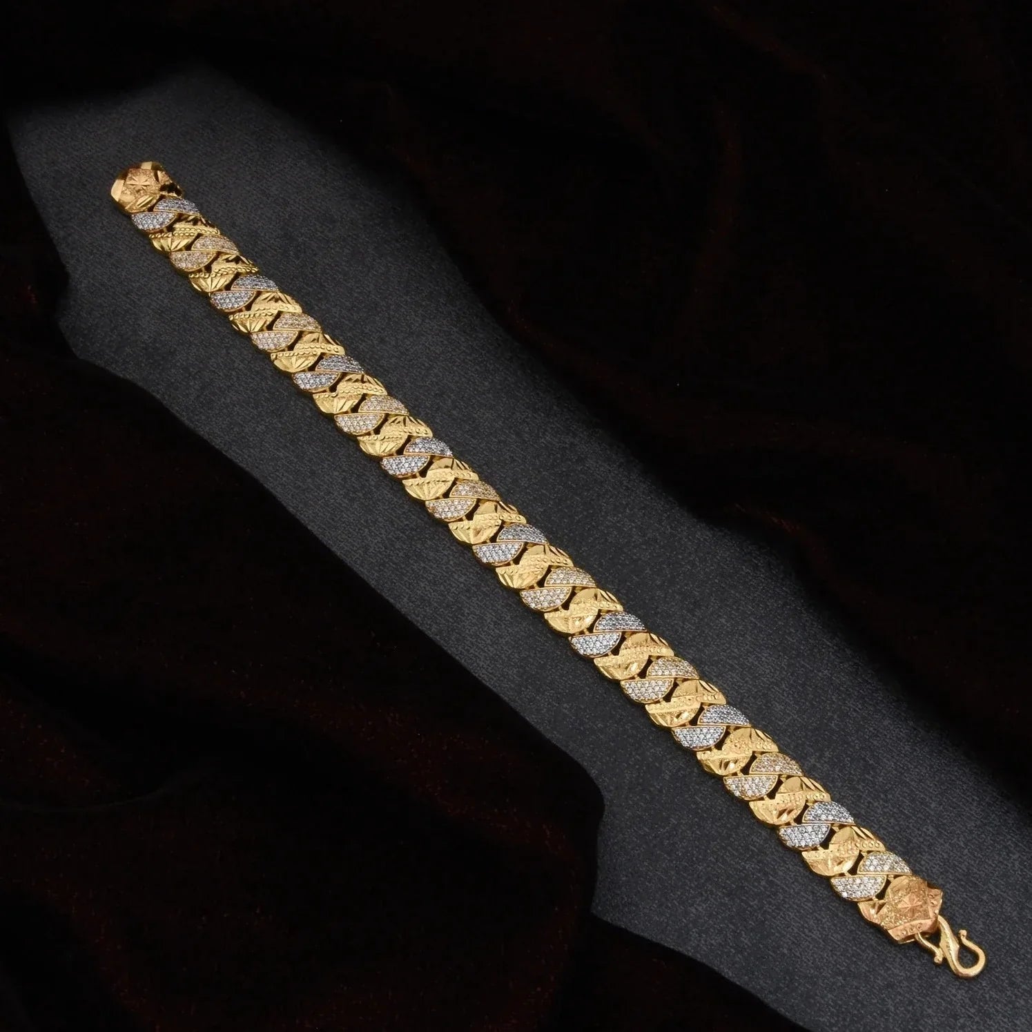 1 Gram Gold Plated with Diamond Glamorous Bracelet - Style C522 - AmazingBaba