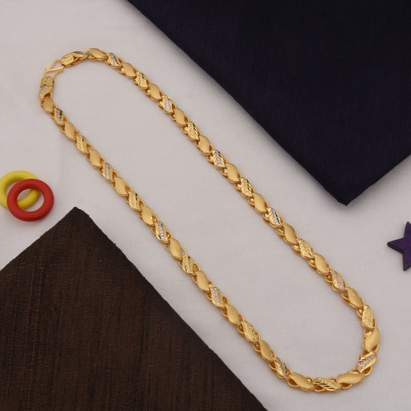1 Gram Gold Plated Kohli Classic Design Superior Quality Chain for Men - Style C922 - AmazingBaba