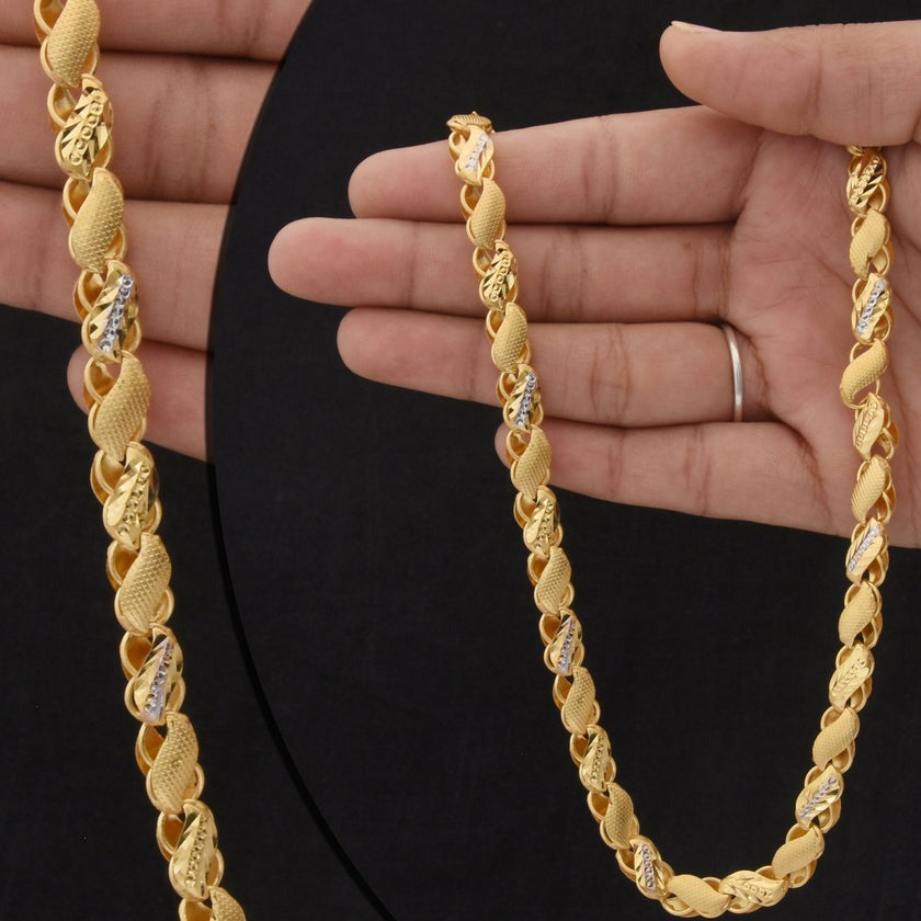 1 Gram Gold Plated Kohli Classic Design Superior Quality Chain for Men - Style C922 - AmazingBaba