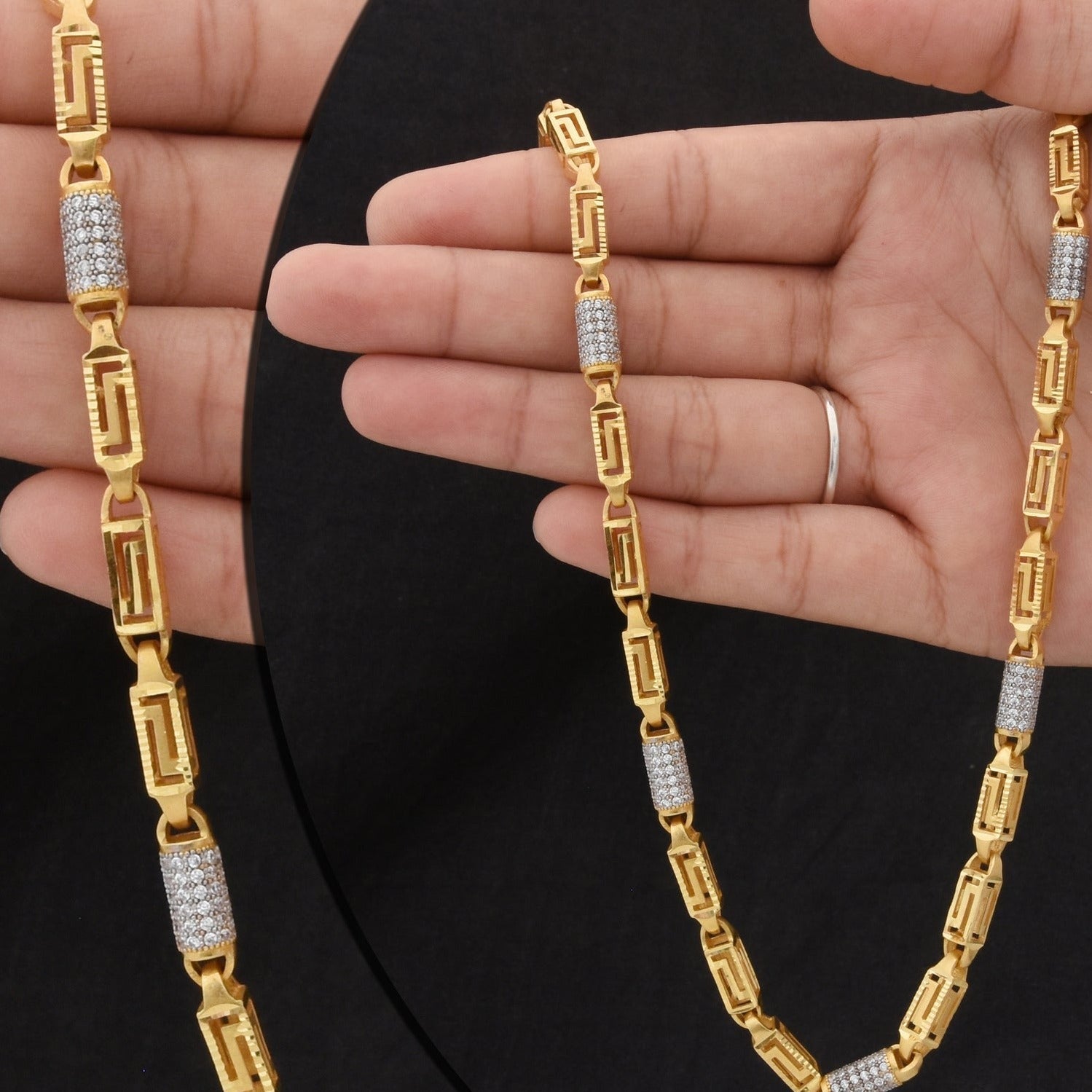 1 Gram Gold Forming Unique Design Premium-Grade Quality Chain for Men - Style B956 - AmazingBaba
