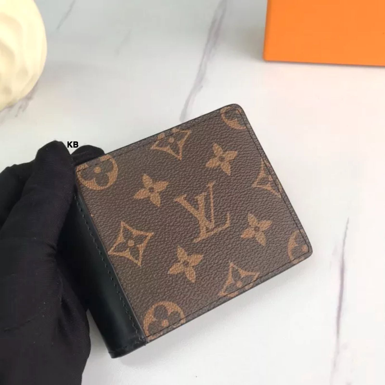 BROWN MONOGRAM BLACK STRIPE WALLET - AmazingBaba