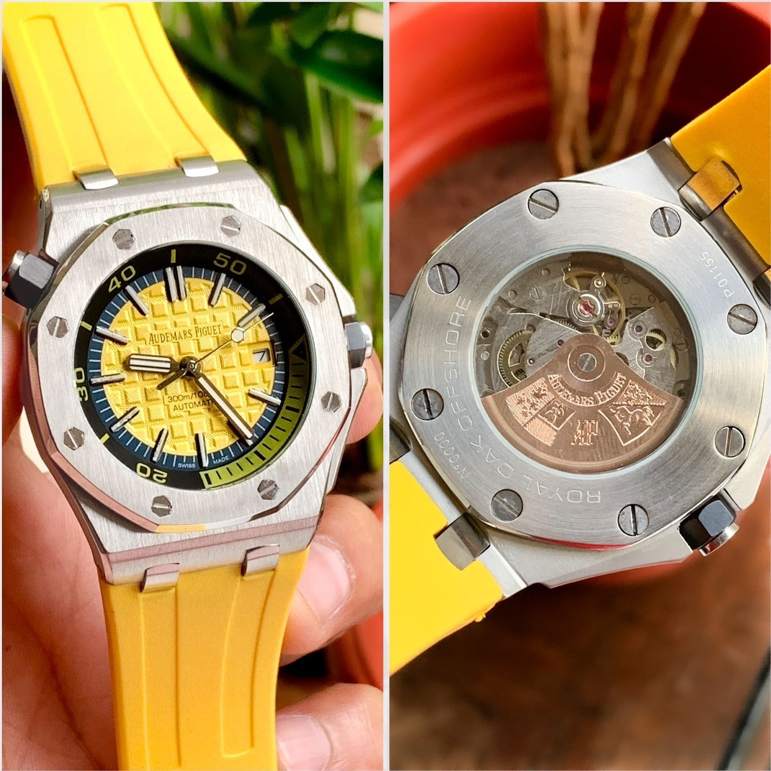 Royal Oak Offshore Silver Yellow watch - AmazingBaba