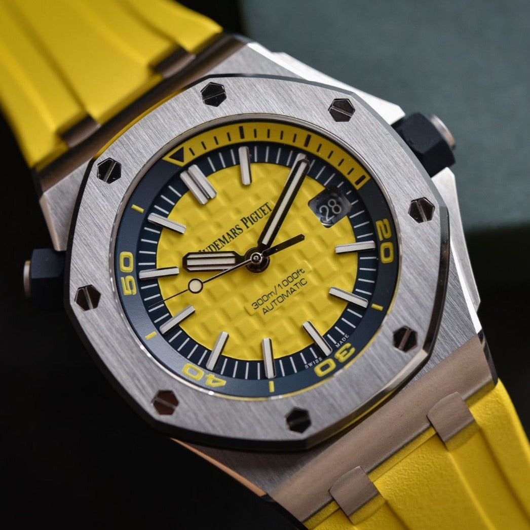 Royal Oak Offshore Silver Yellow watch - AmazingBaba