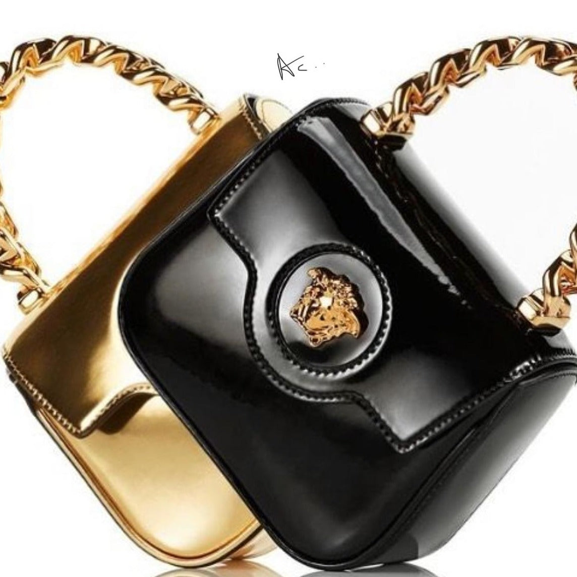 Patent Leather ‘LaMedusa’ small Genuine leather Bag - AmazingBaba