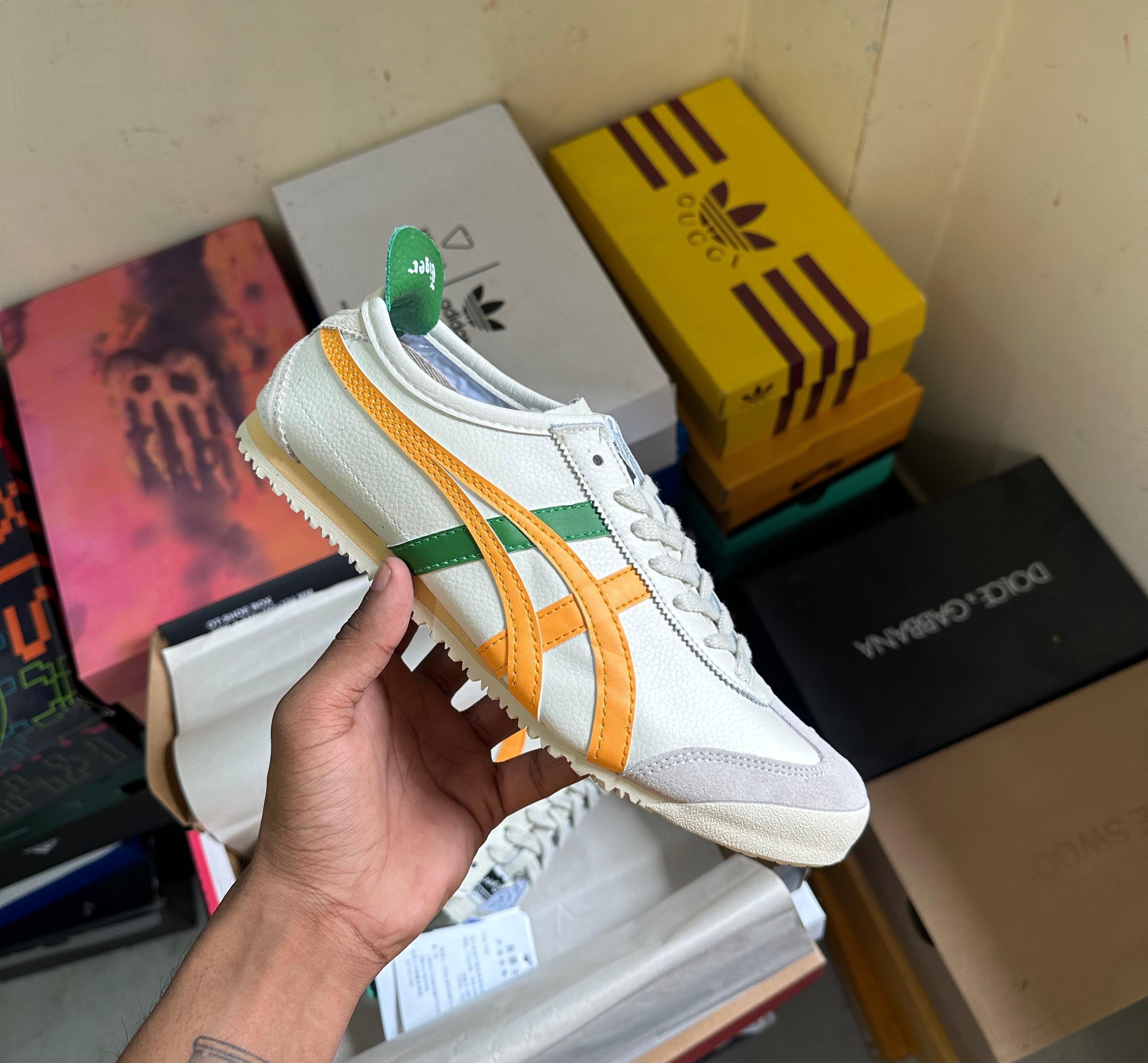 Tiger Mexico66 cream citrus Shoes - AmazingBaba