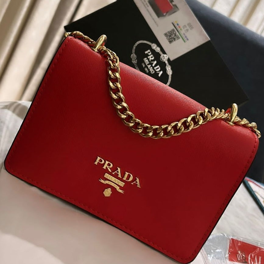 Saffiano Small Chain Flap Bag - AmazingBaba