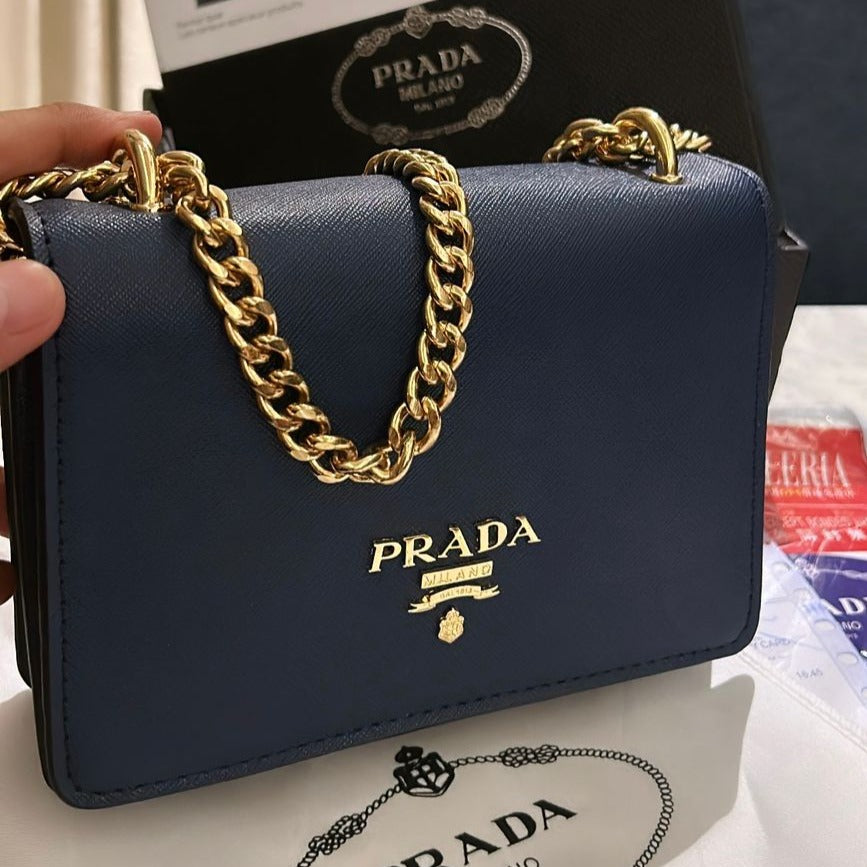 Saffiano Small Chain Flap Bag - AmazingBaba