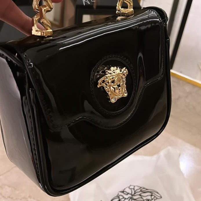 Patent Leather ‘LaMedusa’ small Patent  leather Bag - AmazingBaba