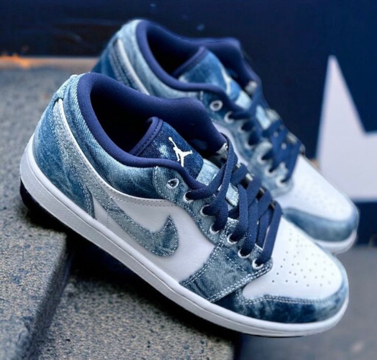 Nk Air Jordan 1 Low denim blue shoes