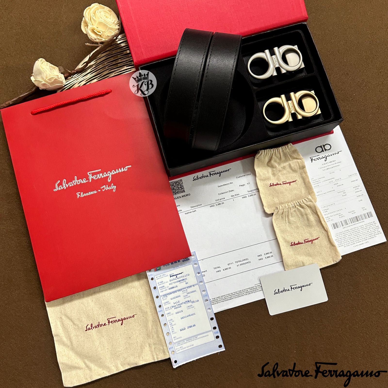 Luxury Ferragamo unisex reversible belt