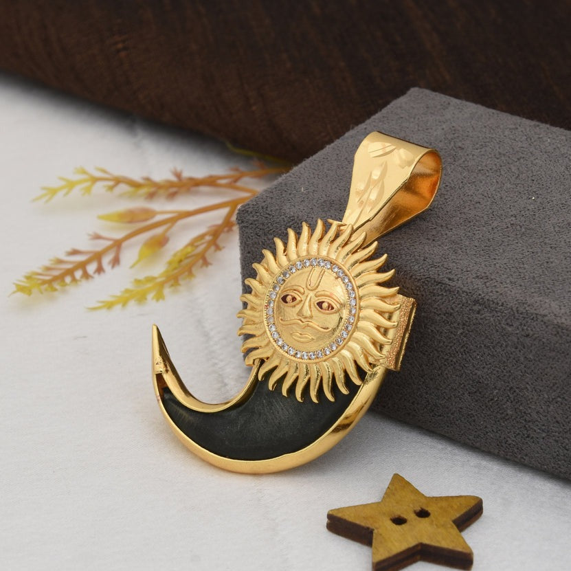 Sun Gorgeous Design Gold Plated Artificial Lion Nail Pendant for Men - Style B597 - AmazingBaba