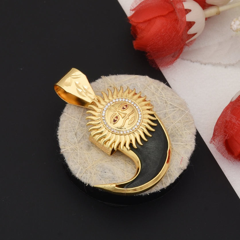 Sun Gorgeous Design Gold Plated Artificial Lion Nail Pendant for Men - Style B597 - AmazingBaba