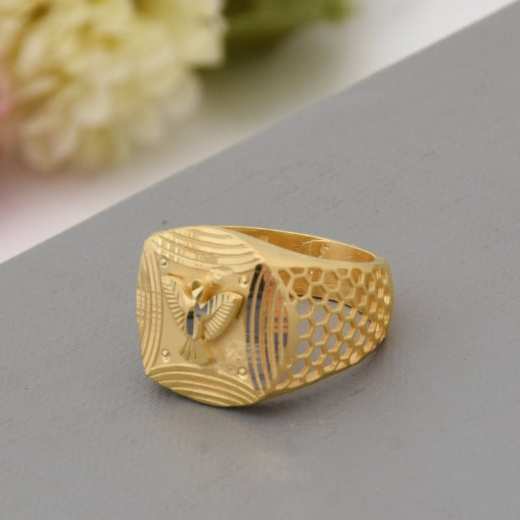 1 Gram Gold Plated Bird Superior Quality Gorgeous Design Ring for Men - Style B421 - AmazingBaba