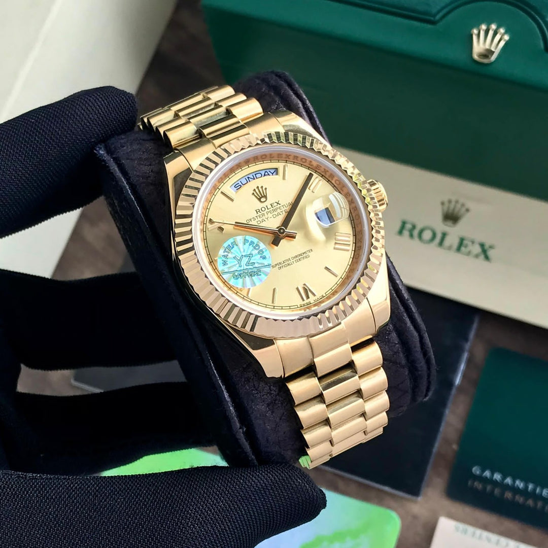 Luxury rlx DayDate Gold edition watch
