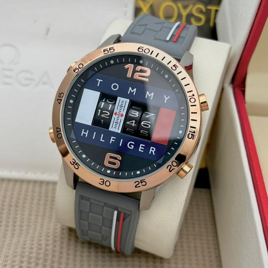 Tommy Drum roller watch full  Rose silver watch - AmazingBaba