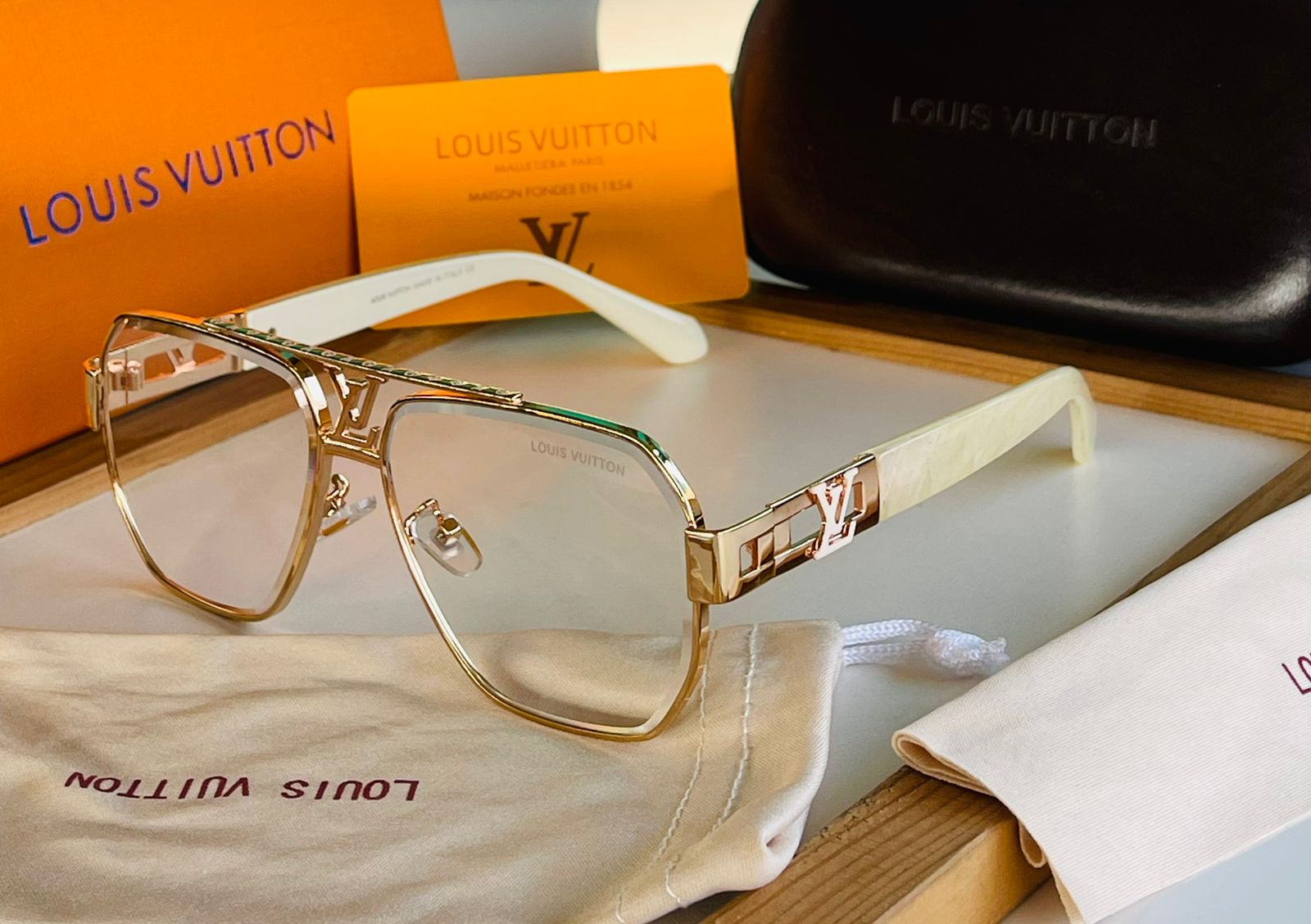 Lv premium transparent unisex luxury sunglasses - AmazingBaba