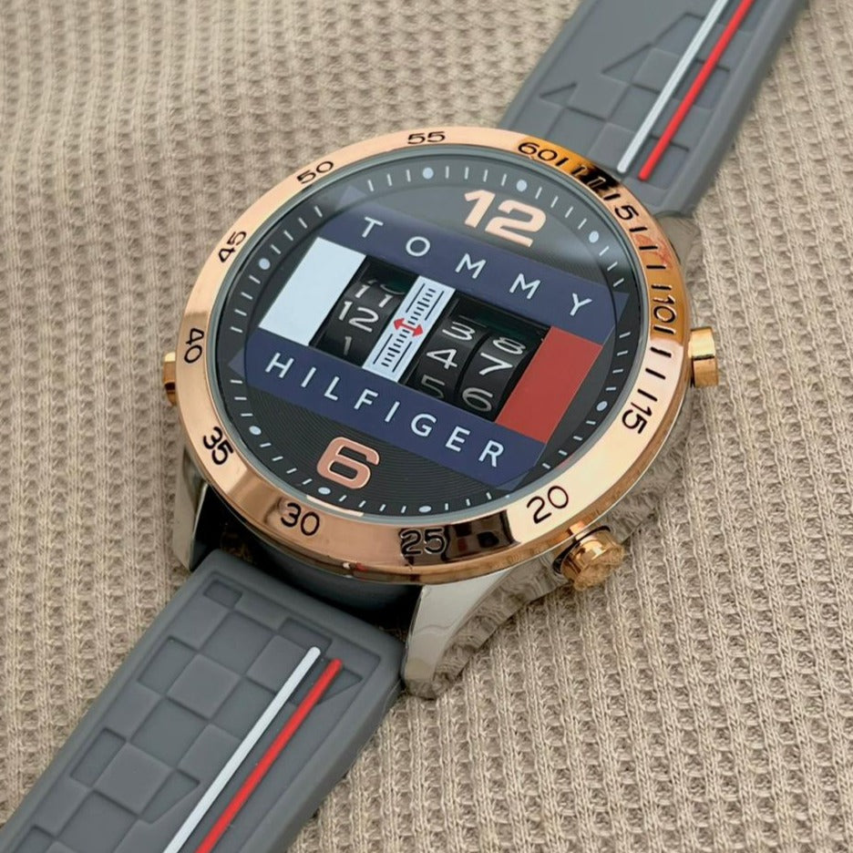 Tommy Drum roller watch full  Rose silver watch - AmazingBaba