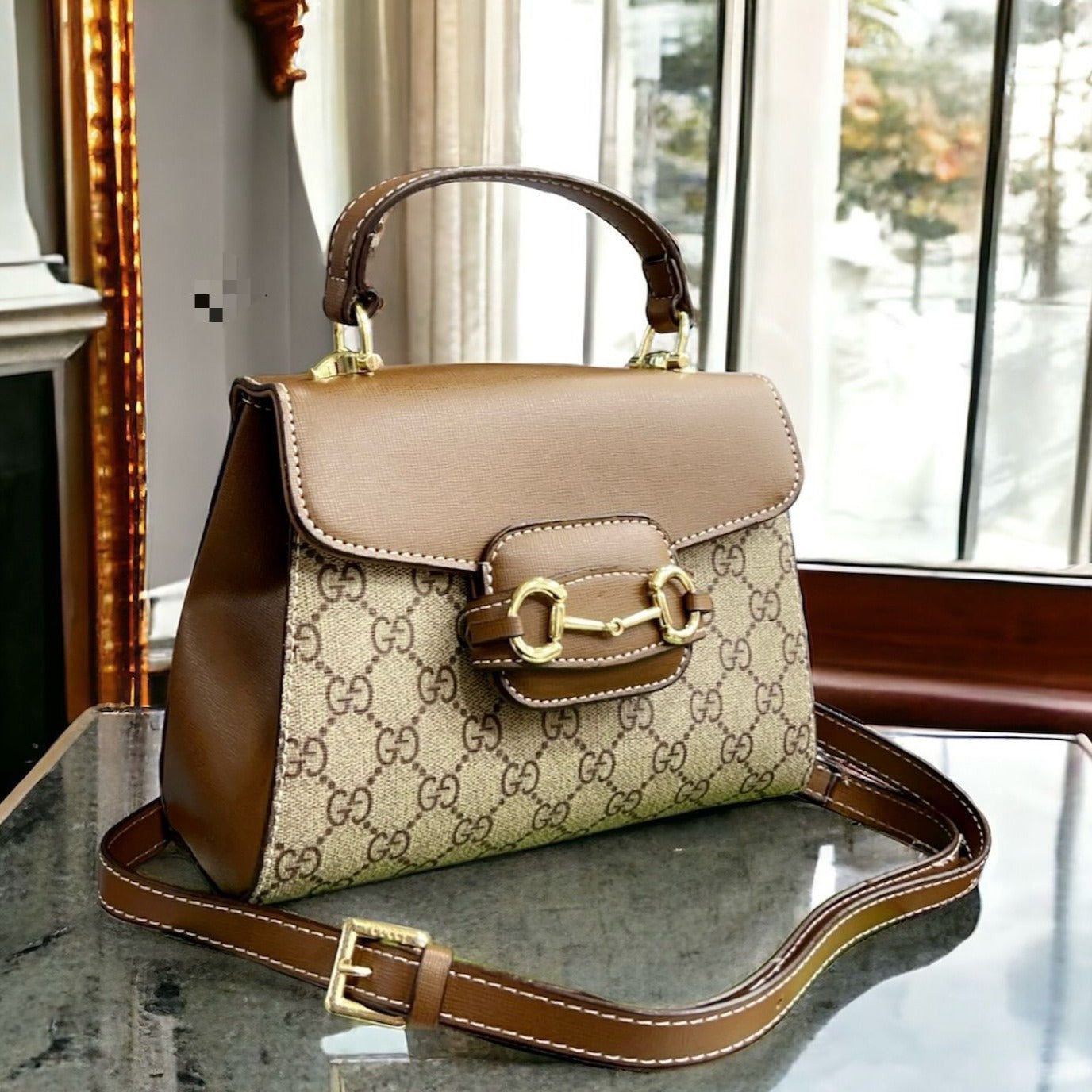 Amazing gc HorseBit press lock leather bag - AmazingBaba