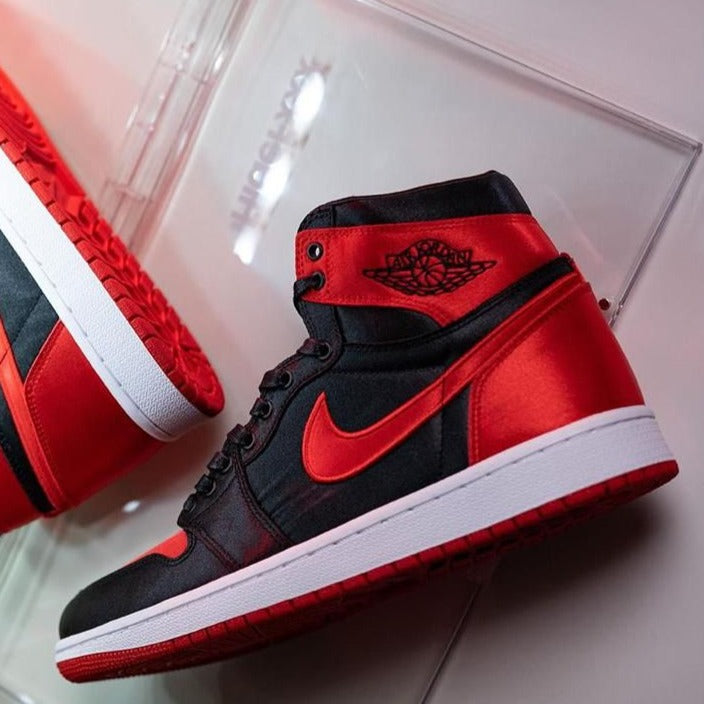 Air 1 high satin Bred shoes - AmazingBaba